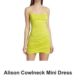 L'AGENCE Lime Spaghetti Strap Mini Dress